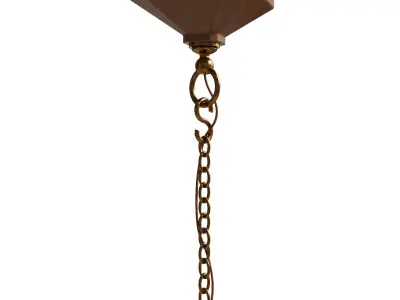 Custom made copper hanging pendant street lantern 3D model
