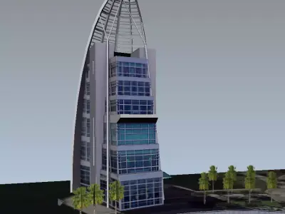 Exploration Tower lowpoly 3d model Low-poly 3D model