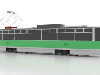 Tatra T7B5 Low Low-poly 3D model