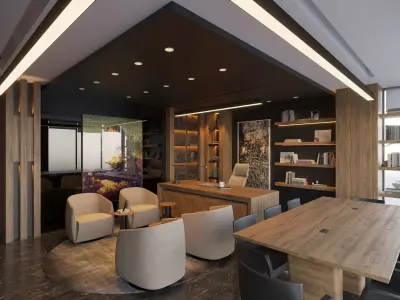 Modern Manager Office 3D Interior Scene 3D model