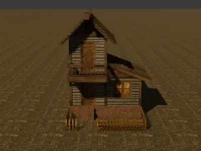 Medieval house nine 15 Low-poly 3D model