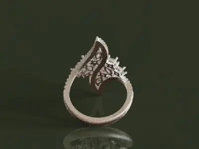 Diamond Ring 18K Fine Jewelry Light Weight 3D print model