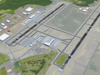 Huntsville Airport 10km Low-poly 3D model