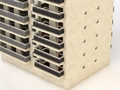 Apartment Building In Paris 3D model