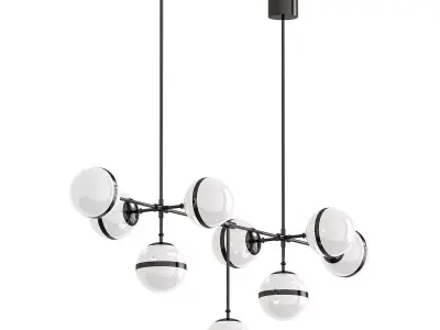 Peggy pendant light with three balls hanging from it 3D model