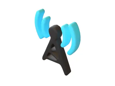 Wireless Radio Symbol v1 002 Low-poly 3D model