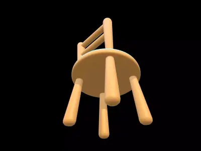 Cartoon Stylized Soft-Edge Chair Cute Minimalist 3D Model 3D model