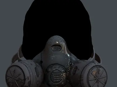 Gas mask helmet 3d model scifi Low-poly Low-poly 3D model Low-poly 3D model