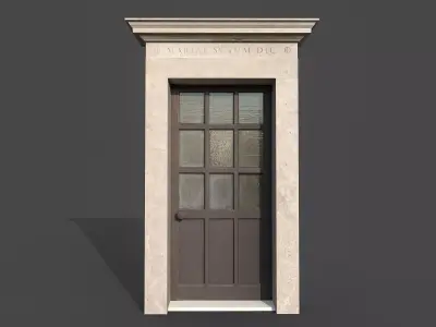 Wooden door 8 Low-poly 3D model