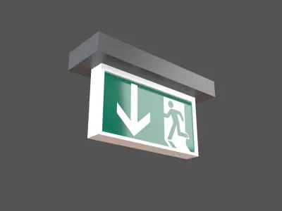 Exit Sign v1 008 Low-poly 3D model