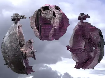 Nordor asteroid Shell exterior 3D model