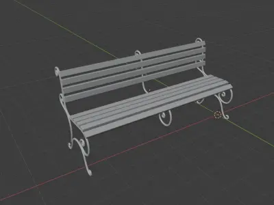 bench park Low-poly 3D model