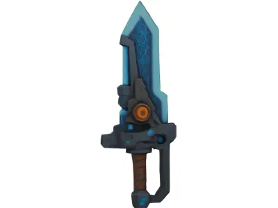 Futuristic Hybrid Blade-Gun Weapon Low-poly 3D model