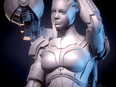 Mass Effect Fanart - Liara TSoni 3d print model Pose 1 3D print model