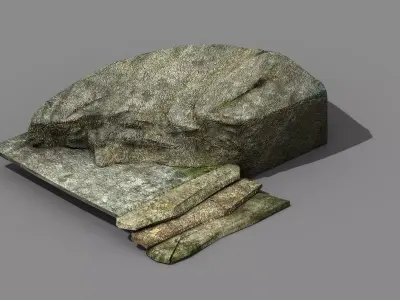 Explore the mountains - Stone ladder 01 3D model