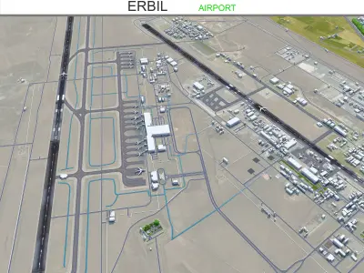 Erbil Airport 10km Low-poly 3D model