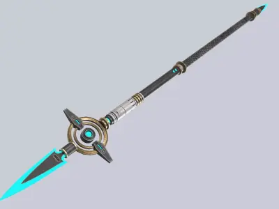 Scifi spear Low-poly 3D model