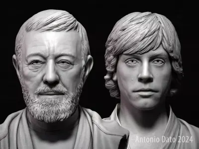 Obi Wan and Luke 3d printable bust collection 3D Model Pack