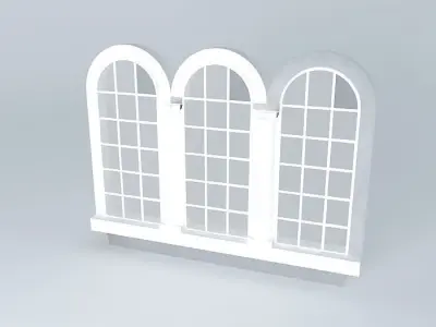 3 Narrow Arched windows 3D model