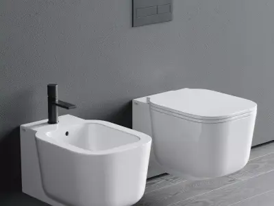 Ceramica Cielo Cubika Wall-Hung WC Low-poly 3D model