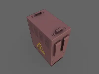 PBR Electric Box Red V3 Low-poly 3D model