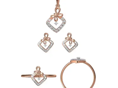 Light wt Ring Earrings Pendant set 3dm stl 1-render details 3D print model 17