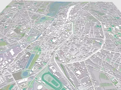 Cityscape Amiens France 3D model