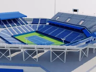 William H G FitzGerald Tennis Center Low-poly 3D model