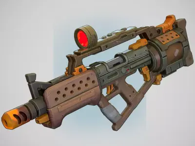 Next generation personalized rifle Low-poly 3D model