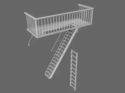 Urban Balcony 3D model