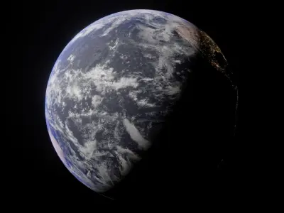 Earth - made in Blender  Low-poly 3D model