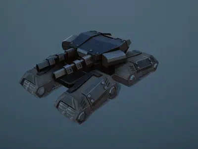 Modular Stylized Tanks Pack Low-poly 3D model