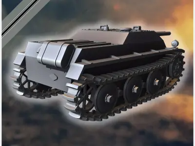 E-5 Panzerkleinzerstorer Rutscher Entwicklung light tank destroy 3D print model