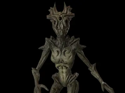 Alien Female Low-poly 3D model