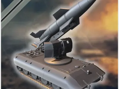 E-100 mit Raketenwerfer V-4 Boden-Boden Rakete Entwicklung rocke 3D print model