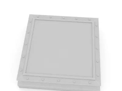 3D 3d skylight model square metal box Low-poly 3D model