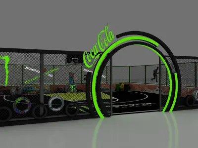 Basketball Court Low Streetball 3D model