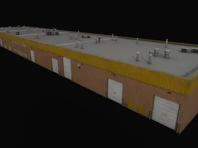 3D Building low poly Low-poly 3D model