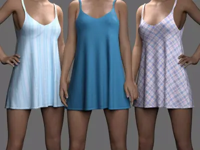 MS Silk Sleepdress - G8F and G9 Free 3D model