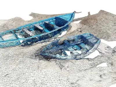 Boats on the sand 3D model