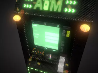 Cyberpunk ATM  Halloween Edition  Low Poly Game Ready Model Low-poly 3D model