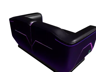 Futuristic Gaming Sofa with LED Lights Low-poly 3D model