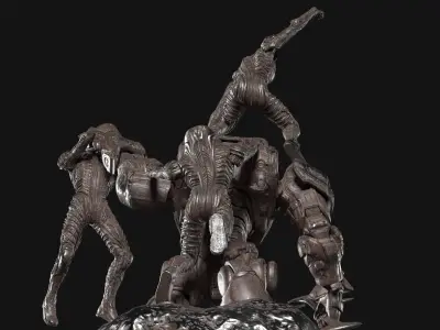  Dystopian War Monument Statue 