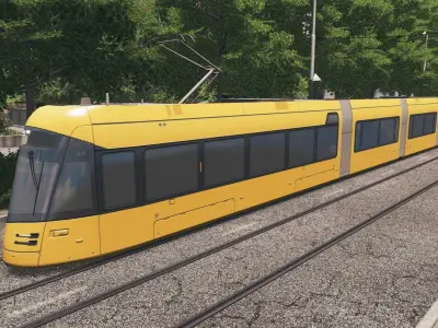 Leipzig XL Tram - Generic Low-poly 3D model
