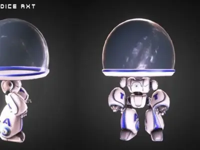 Character Dice AXT  Low-poly 3D model