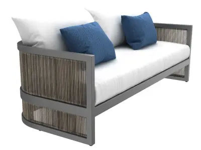 Restoration Hardware Capri lounge chair sofa ottoman 3D model
