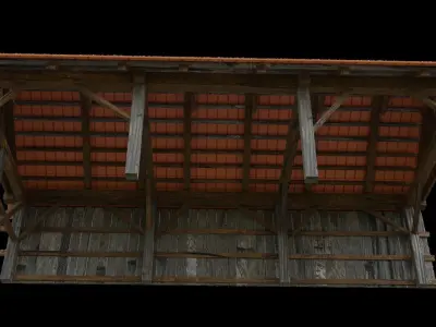 Barn Low-Poly Hambar Romania Free low-poly 3D model