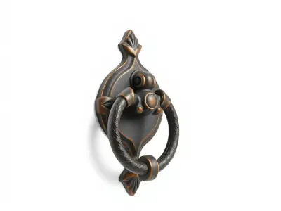 Rustic Iron Door Knocker Ring Style model pack Low-poly 3D model