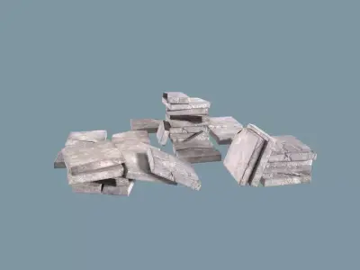 Old Ground Tiles Low-poly 3D model