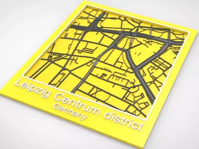 Streets and roads Leipzig Centrum district Germany 3D model